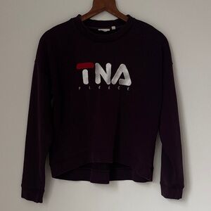 Aritzia TNA Deep Purple Long Sleeved Fleece Sweatshirt